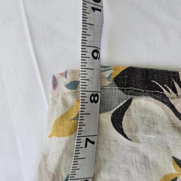 Cynthia Rowley Floral Print Linen Top Cream Size 3X - Picture 5 of 7